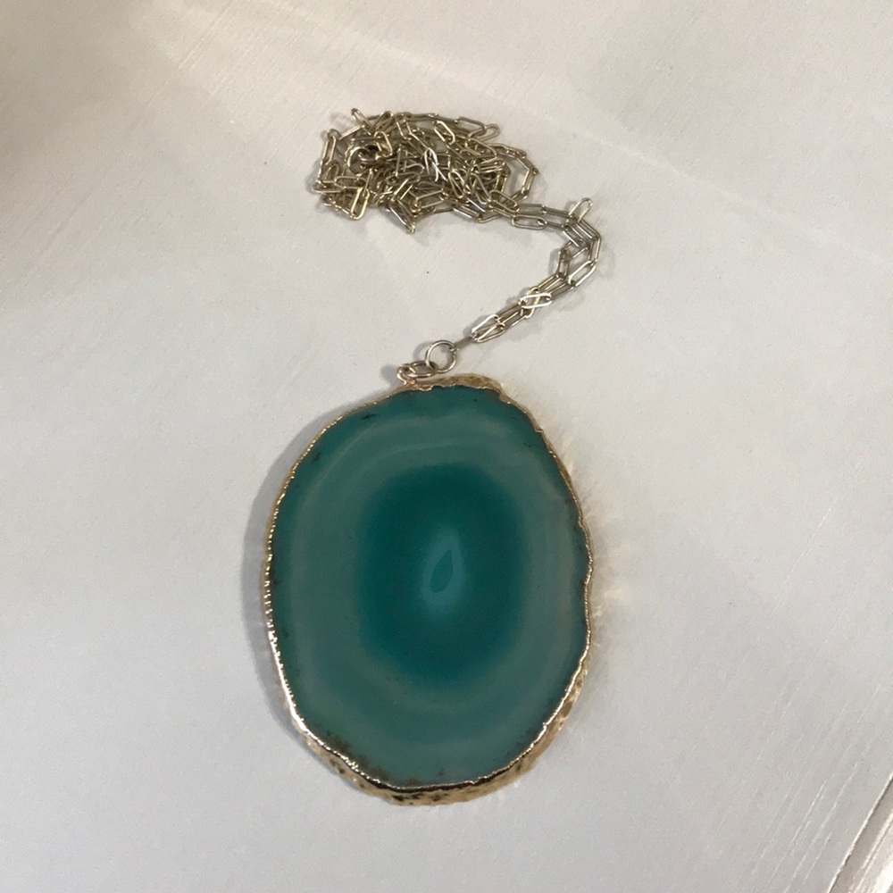 Anthro Gold Agate Necklace